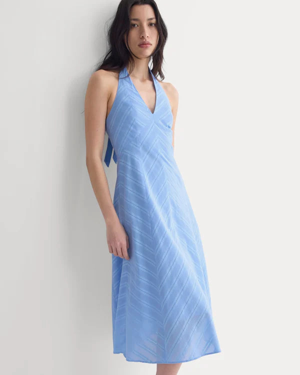 SERENOVAA  Textured Halter Midi Dress