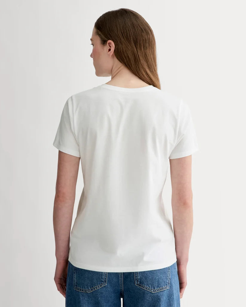 SERENOVAA  The Slim V-Neck Tee in Essential Cotton