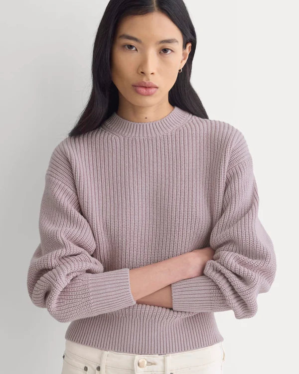 SERENOVAA  Cropped Ribbed Crew in Everyday Cotton