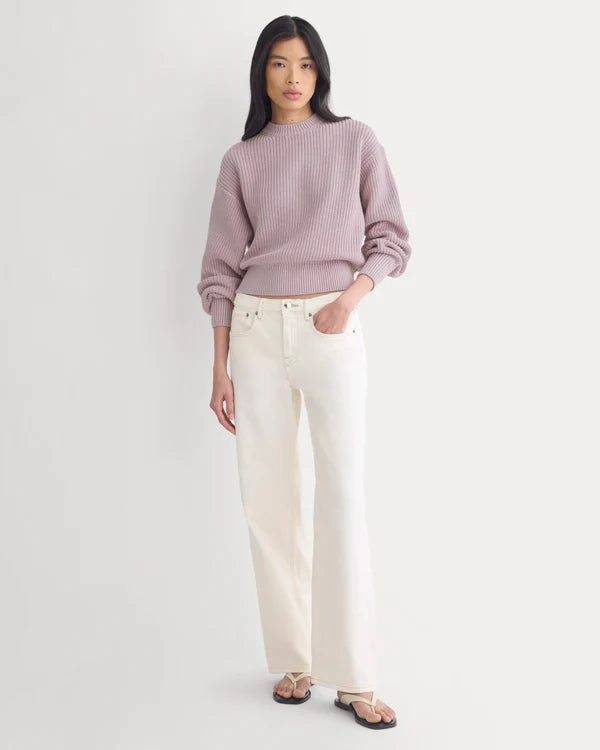 SERENOVAA  Cropped Ribbed Crew in Everyday Cotton