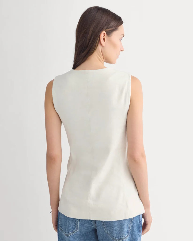 SERENOVAA  Long Vest in Stretch Linen