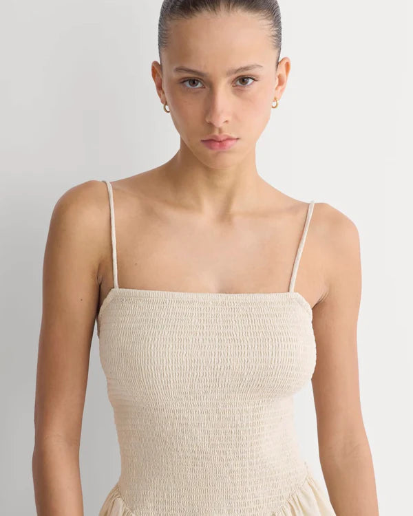 SERENOVAA  Gauze Smocked Mini Dress