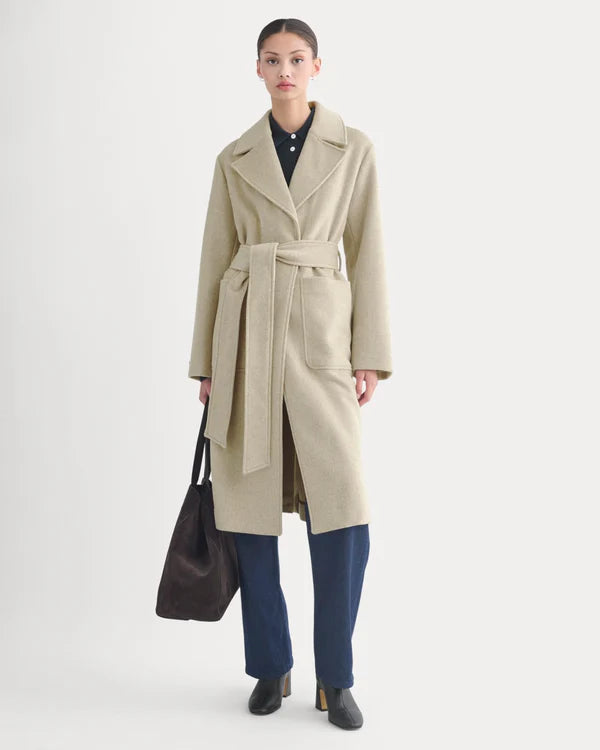 SERENOVAA  ReWool Belted Blanket Coat