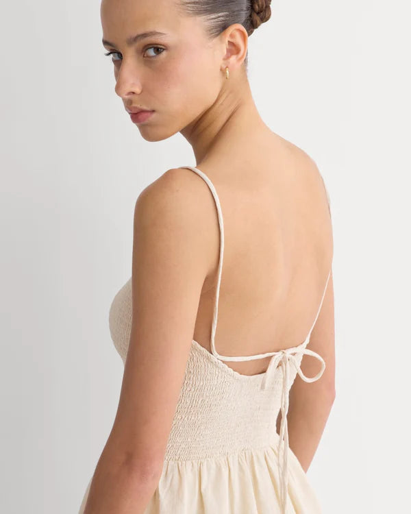 SERENOVAA  Gauze Smocked Mini Dress