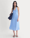 SERENOVAA  Textured Halter Midi Dress