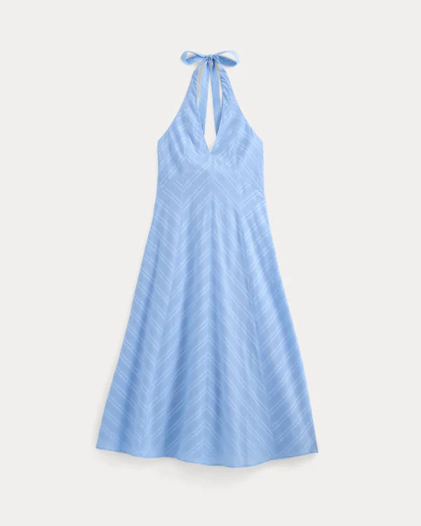 SERENOVAA  Textured Halter Midi Dress