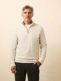 SERENOVAA  Textured Knit Quarter Zip - Snow Grey Heather