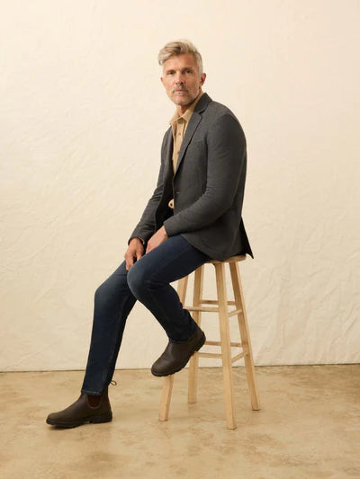 SERENOVAA  Knit Blazer - Charcoal Cliff