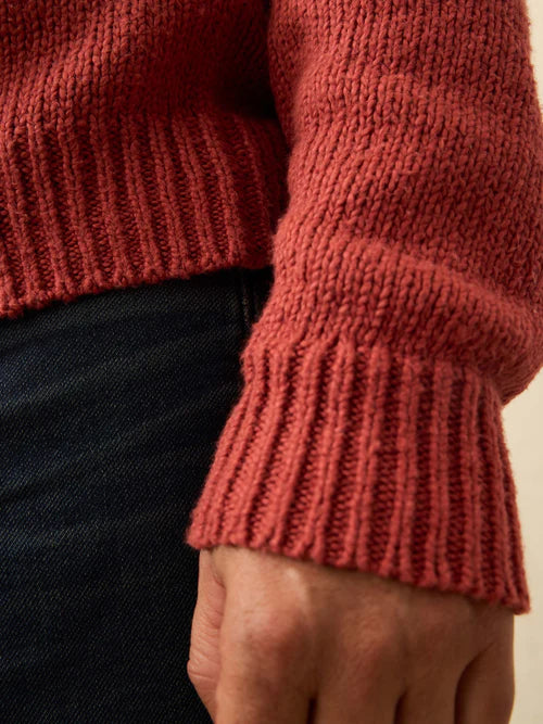 SERENOVAA  Heirloom Crewneck Sweater - Eclipse Red