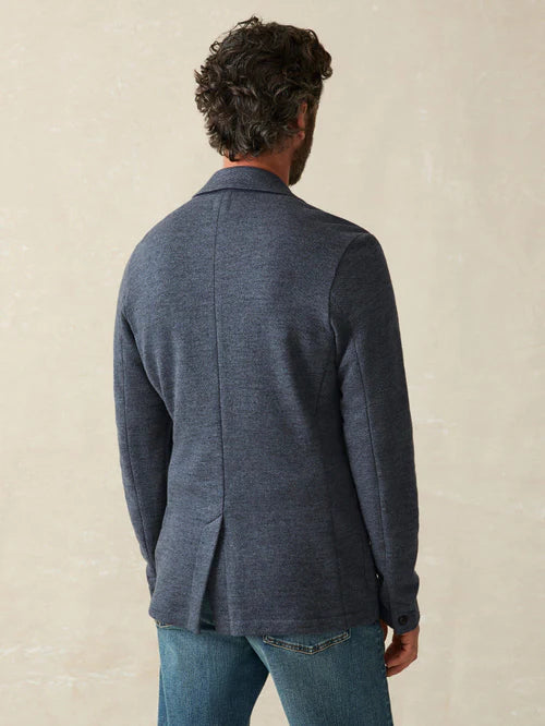 SERENOVAA  Inlet Knit Blazer (Short) - Deep Navy Melange