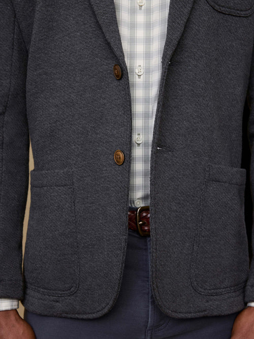 SERENOVAA  Inlet Knit Blazer (Short) - Black Sky Melange