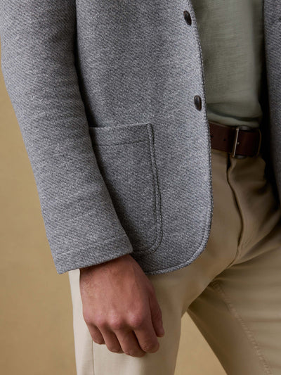 SERENOVAA  Inlet Knit Blazer (Tall) - Medium Grey Melange