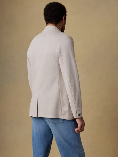 SERENOVAA  Inlet Knit Tweed Blazer - Khaki Stone Herringbone