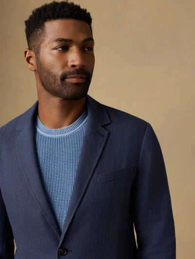 SERENOVAA  Linen Blazer - Deep Sea Navy