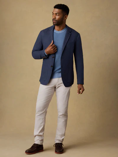 SERENOVAA  Linen Blazer - Deep Sea Navy