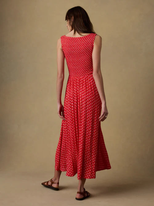 SERENOVAA  Smocked Dress - Red Lotus Floral
