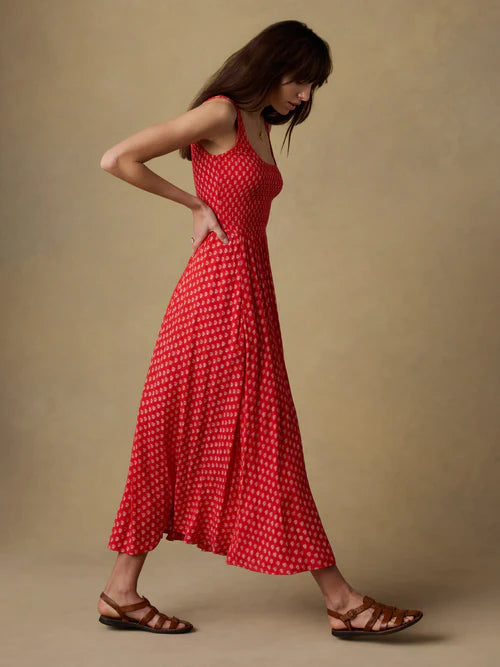 SERENOVAA  Smocked Dress - Red Lotus Floral