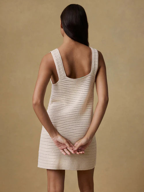 SERENOVAA  Seacoast Crochet Dress - Cream