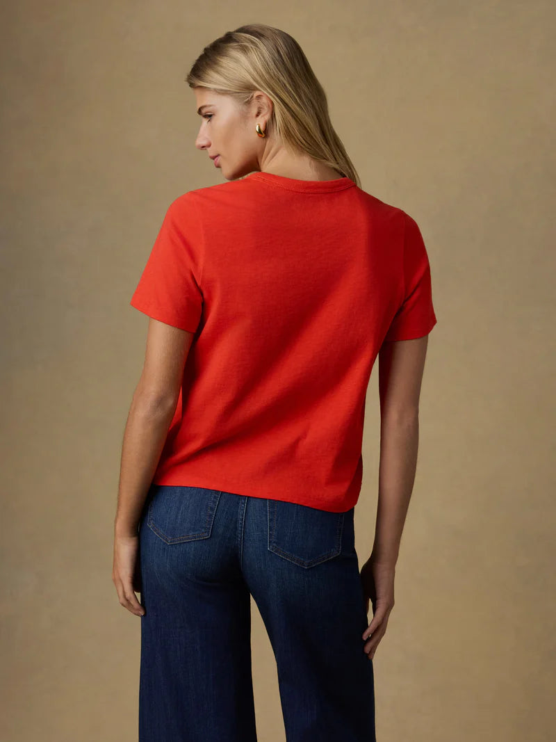 SERENOVAA  Sunwashed Regenerative Tee - Poppy Red