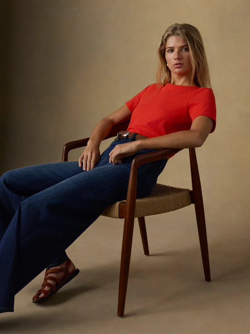 SERENOVAA  Sunwashed Regenerative Tee - Poppy Red