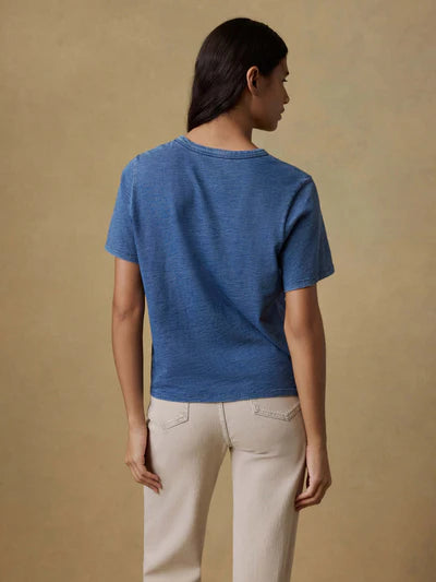 SERENOVAA  Sunwashed Regenerative Tee - Medium Indigo Wash