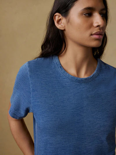 SERENOVAA  Sunwashed Regenerative Tee - Medium Indigo Wash