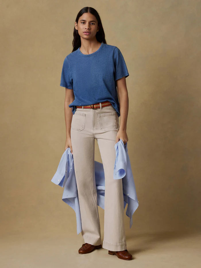SERENOVAA  Sunwashed Regenerative Tee - Medium Indigo Wash