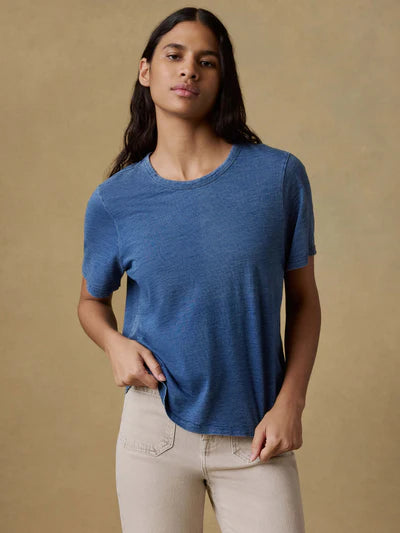 SERENOVAA  Sunwashed Regenerative Tee - Medium Indigo Wash