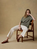 SERENOVAA  Recycled Cotton Vintage Tee - Island Olive