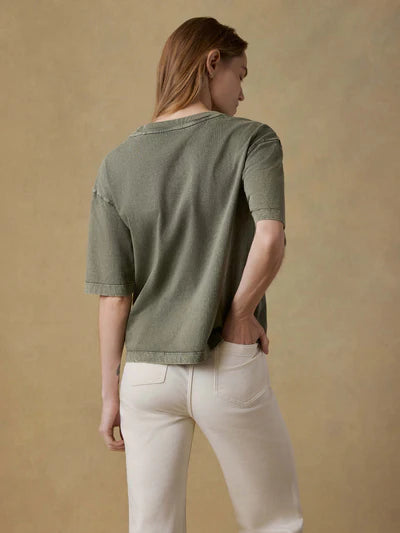 SERENOVAA  Recycled Cotton Vintage Tee - Island Olive