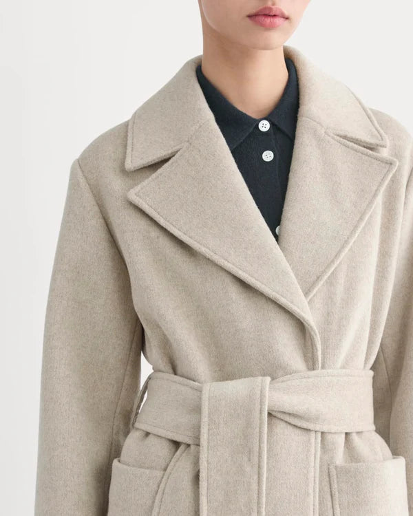 SERENOVAA  ReWool Belted Blanket Coat