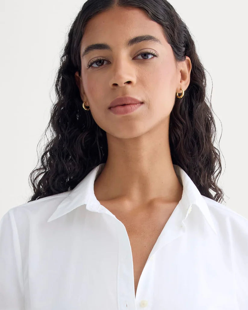 SERENOVAA Lantern-Sleeve Shirt in Lightweight Cotton