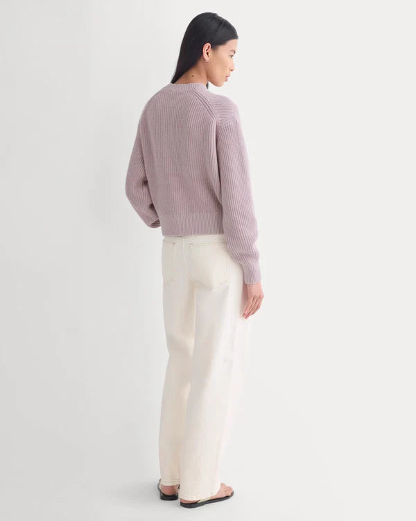 SERENOVAA  Cropped Ribbed Crew in Everyday Cotton