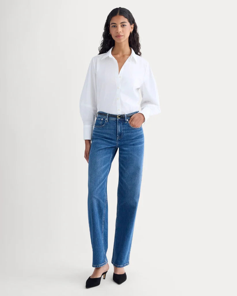 SERENOVAA Lantern-Sleeve Shirt in Lightweight Cotton