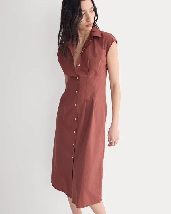SERENOVAA  Muscle Shirtdress in Lightweight Cotton