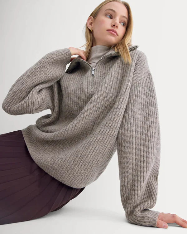 SERENOVAA  The Half-Zip Sweater in Luxe Merino