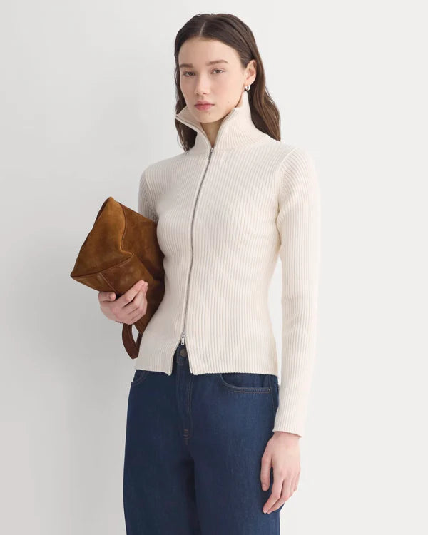 SERENOVAA  Full-Zip Ribbed Jacket in Everyday Cotton