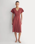 SERENOVAA  Cinched Dress in Stretch Linen