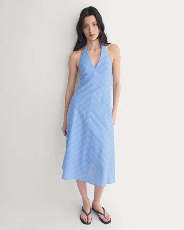 SERENOVAA  Textured Halter Midi Dress