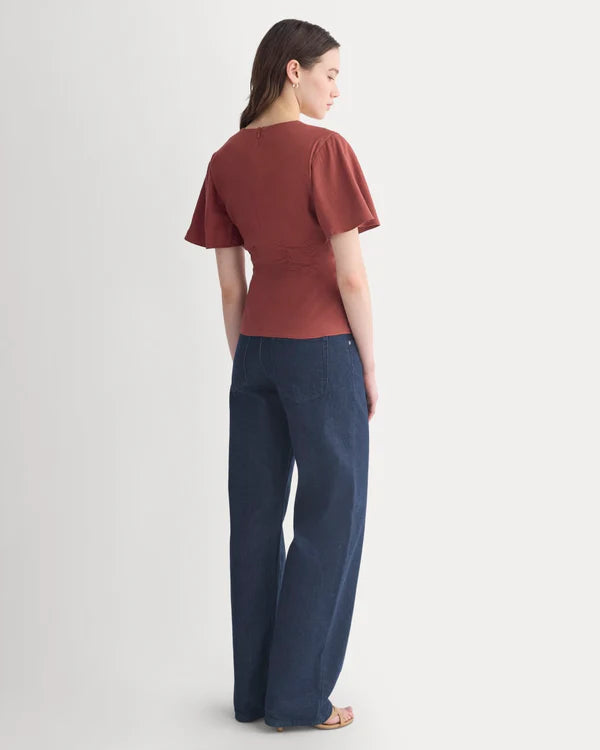 SERENOVAA  Cinched Top in Stretch Linen