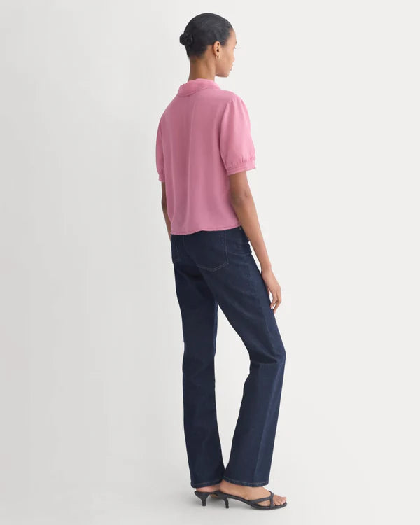 SERENOVAA  Notch Collar Shirt in Silk Georgette