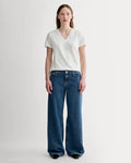 SERENOVAA  The Slim V-Neck Tee in Essential Cotton